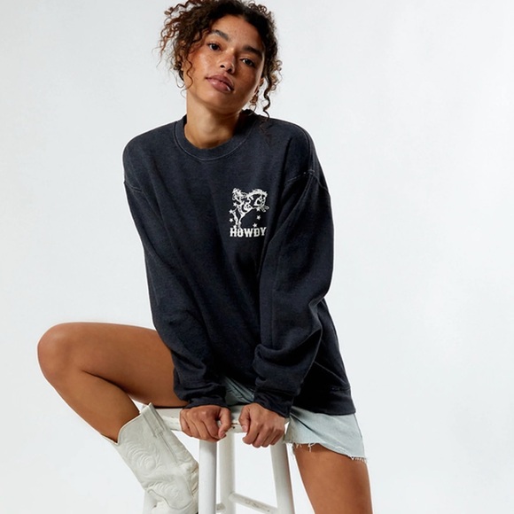 Golden Hour Horse Riding Howdy Crew Neck Sweatshirt - Picture 2 of 4